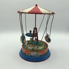 Vintage Jw Carousel Spinning Tin Toy Wind-up Made In West Germany