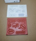 Stampin  Up  Retired Just Sayin  8 Peice Stamp Set And Word Bubbles - New 