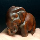 2 5 Inch Japanese Boxwood Carved Elephant Figure Statue Netsuke Old Collectable