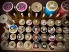 39 Vintage   Antique Wooden Thread Spools   Wooden Spool Board
