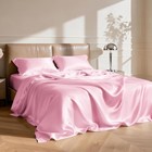 Luxury Silky Satin Bed Sheets Set Deep Pocket Breathable Wrinkle Resistant