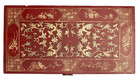 Antique Chinese Export Red   Gold Lacquer Box  Pigskin Lined  13  X 6 5  X 3 