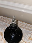Fostoria Black Glass Powder Perfume Bottle With Dauber