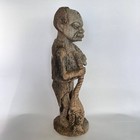 Vintage Hand-carved African Tribal Man Wood Statue Decor Ethnic Figure Rustic