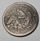 1853 Us Silver Liberty Seated Quarter Rays Love Token  lou  Great Condition