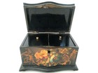 Antique  19th C French  Lacquered  Wood Tea Caddy