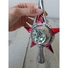 Vintage Plastic Bradford  Atomic Mini Indent Star Tree Topper Starburst Silver