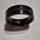 Triton Men s Black Tungsten Carbide Band Ring Size 11 5 8mm  1 10 Black Diamon