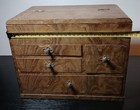 Antique Japanese Wooden Sewing Box Small Drawers Natural Wood Showa Retro Japan