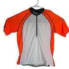 Canari Womens Orange White Short Sleeve Cycling Jersey Top Size L