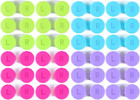 24 Pack Colorful Cute Contact Lens Case Bulk Box Holder Container Soak Storag   