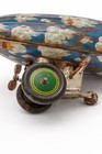 Vintage Tin Litho Zeppelin Blimp Wind Up Toy Cloud Design Lot Of 2 Retro Play