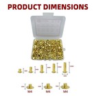 180 Sets Chicago Screws Assorted Metal Rivets Leather Craft M5 5 Sizes