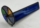 Vintage Stained Glass Kaleidoscope Blue Brass As Is 