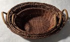 Nesting Oval Vtg  Wicker Baskets  Set Of 3  W  Handles  7 5     9 5      11 5   x2 5   