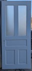 32 x78 Antique Vintage Old Victorian Solid Wood Wooden Door Window Frosted Glass