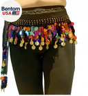 Belly Dance Hip Scarf With Paillettes  Gold Coins Belly Dance Skirt  Indian Danc