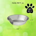 2 Large Stainless Steel 48 Oz Hanging Food Water Bowls Cage Kennel Cats Dogs