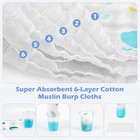 Muslin Baby Burp Cloths 6 Pack 20  x10   100  Cotton  animals And Cars 