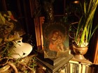  mexican Retablo  Madonna And Child Oil Painting On Metal tin  -early 18th-19thc