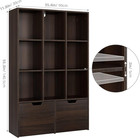 Bookshelf  Modern Bookcase Storage Cabinet With Drawers And 9 Cube  Free Standin