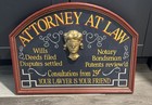 Attorney At Law Wood Plank Sign Vtg 90s Notary Wills Solid Wood Made In The Usa