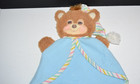 Vtg 1985 Fisher Price Teddy Beddy Bear Sleepytime Lovey Blanket Morgan Flaws