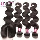 Unice Brazilian Body Wave Human Hair 3 Bundles With Lace Closure Hair Extensions