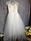  Vtg Sz 9 10 Wedding Dress Bridal Gown Fit Flare Full Skirt 3 Layer Netting
