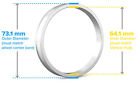 4pc Aluminum Hub Centric Rings   64 1mm Car To 73 1mm Wheel Bore   Centering