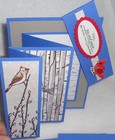Stampin Up  Card Kit Christmas Cardinal Fun Fold Nests Of Winter Retired Peace