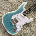 St Electric Guitar Blue Quilted Maple Top Rosewood Fretboard Tremolo Bridge Ssh