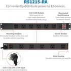New-12-outlet Rack Mount Power Strip Pdu  Six Front   Six Rear Facing