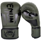 Venum Elite Skintex Leather Hook And Loop Training Boxing Gloves - Khaki black