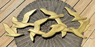 Vintage Mid Century Modern Brass Seagulls In Flight Wall Hanging Art 26  Korea