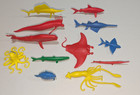 Mpc Complete Set Of 12 Vintage 1960s Plastic Fish Sea Creature Playset Lot