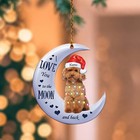 Poodle Dog I Love You To The Moon   Back Christmas Ornament  Dog Lover Gift