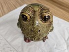 Vtg  Frog Figurine With Dried Flowers  Maybe Ceramic 