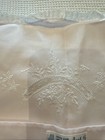 Vtg Feltman Bros Hand Embroidery Lace Edge Pink Scarf Pillow Cover Sham Nursery