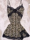 Victoria   s Secret L Zebra Animal Print Lace Slip Dress  Adjustable Straps 