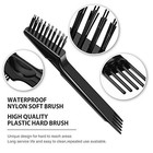  2 Pieces Hair Brush Cleaning Black  Wood Color Polished Wooden Handle Rake