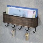 Key Holder Mail Rack Entryway Wall Mount Hook Shelve Key Organizer Letter Sorter