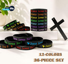 36 Pcs Jesus Loves You Silicone Wristbands Colorful Rubber Bracelets Christian S
