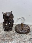 Glazed Ceramic Owl Mood Accent Lamp Mcm Vintage Light 1960s Works Glowing Eyes