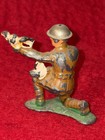 Vintage Barclay Manoil Lead Toy Army Soldier Pigeon Dispatcher Messenger Carrier