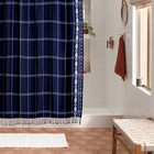 Americana Diamond Border Shower Curtain Blue - Threshold New