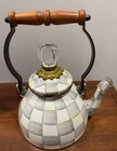 Mackenzie-childs Sterling Check Tea Kettle 1-qt   New