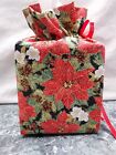 Christmas Poinsettia Cotton Fabric Handmade Square Tissue Box Cover