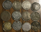Lot Of 12 Canada Silver 5 Cents Coins