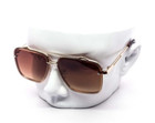 Men s Classy Elegant Vintage Retro Style Sunglasses Square Gold Frame Brown Lens